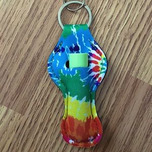 Tie Dye Lip Balm Holder Keychain